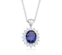 Halskette Royal Saphirblau Zirkonia 925 Sterling Silber Elli Blau 4Q693/60X001