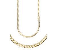 Collierkettchen FIRETTI "Schmuck Geschenk Gold 333 u. 585 Armband Kette Panzerkette diamantiert" Gr. 45, gold (gelbgoldfarben), Halsketten, Damen, 45, Gelbgold 585, B: 4mm, Made in Germany, B:4mm (248