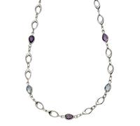 Collierkettchen "Gold 375 Blautopas (beh.) + Amethyst", weiß, FASCINATION BY ELLEN K., Halsketten, Damen, 43cm, Gold, L: 43 B: 5mm, glänzend, B:5mm (785672-0) weiß