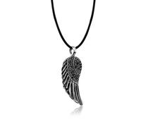 Collierkettchen NENALINA "Flügel-Anhänger Kautschuk 925 Silber" Gr. 42, schwarz, Halsketten, Damen, 42,mit Steinen, Silber 925 (Sterlingsilber), L: 42 (82439616-42) schwarz