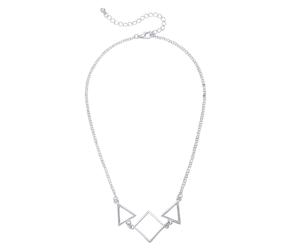 Collierkettchen STEUER "49cm Formen Geometrie Struktur", silber (weiß), Halsketten, Damen, 49cm, Metall, L: 49 B: 21mm, glitzernd, B:21mm (82594948-0) weiß