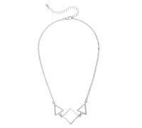 Collierkettchen STEUER "49cm Formen Geometrie Struktur", weiß, Halsketten, Damen, 49cm, Metall, L: 49 B: 21mm, glitzernd, B:21mm (82594948-0) weiß