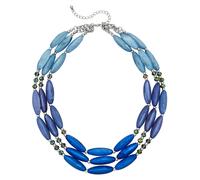 Collierkettchen STEUER "Acryl blau Metal glanz Karabiner", blau, Halsketten, Damen, 53cm, Synthetik, L: 53 B: 10mm, glänzend, B:10mm (54302607-0) blau