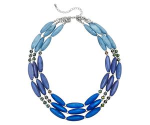 Collierkettchen STEUER "Acryl blau Metal glanz Karabiner", blau, Halsketten, Damen, 53cm, Synthetik, L: 53 B: 10mm, glänzend, B:10mm (54302607-0) blau