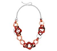 Collierkettchen STEUER "Acryl bunt Metall Glänzend", rot, Halsketten, Damen, 76cm, Metall, L: 76 B: 40mm, glänzend, B:40mm (78708657-0) rot
