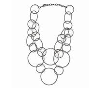 Collierkettchen STEUER "Collier aus Ringen rhodiumfarben", silber (silbergrau), Halsketten, Damen, 54cm, Metall, L: 54, glänzend (56454323-0) silbergrau