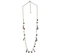 Collierkettchen STEUER "Collier mit bunten Quasten und Plättchen goldfarben", bunt (mehrfarbig), Halsketten, Damen, 85cm, Metall, L: 85 B: 3mm, glänzend, Collierkettchen, B:3mm (57532757-0)