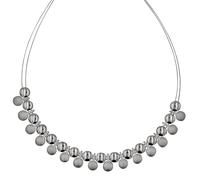 Collierkettchen STEUER "Drahtcollier 2 reihig mit Metallzierde rhodiumf.", silber (silbergrau), Halsketten, Damen, 48,5cm, Metall, L: 48,5, Collierkettchen (35045605-0)
