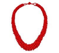 Collierkettchen STEUER "Glasperle Rot gerflochten", rot, Halsketten, Damen, 67cm, Synthetik, L: 67 B: 35mm, glänzend, B:35mm (82076237-0) rot