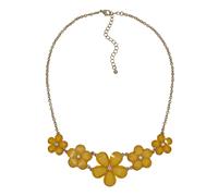 Collierkettchen STEUER "Kette gold farben Blumen gelb gold Strass stein", gelb, Halsketten, Damen, 44+7cm, Metall, L: 51 B: 33mm, glänzend, B:33mm (73947568-0) gelb