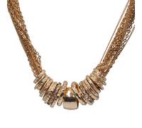 Collierkettchen STEUER "mehrreihig mit Ringen teilweise mit Glassteinen", silber, Halsketten, Damen, 54cm, Metall, L: 54 B: 19mm, glänzend, B:19mm (66054938-0) silber