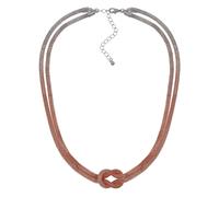 Collierkettchen STEUER "Meshkette doppelreihig roségold", bunt (mehrfarbig), Halsketten, Damen, 56cm, Metall, L: 56 B: 4mm, glänzend, Collierkettchen, B:4mm (10355209-0)