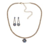 Collierkettchen STEUER "Metall 51cm vergoldet glanz Glasstein weiß", gelb, Halsketten, Damen, 51cm, Metall, L: 51 B: 4,5mm, glänzend, B:4,5mm (83315320-0) gelb