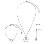 Collierkettchen STEUER "Metall gesandet glanz Glasstein weiß", silber, Halsketten, Damen, 51cm, Metall, L: 51cm B: 11.0mm, glänzend, matt, B:11.0mm (56913554-0) silber