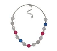 Collierkettchen STEUER "Metall Glänzend Achat Kristall", bunt (mehrfarbig), Halsketten, Damen, 53cm, Metall, L: 53 B: 14mm, glänzend, B:14mm (23020545-0) mehrfarbig