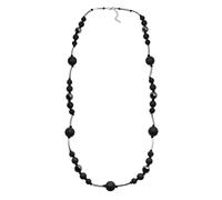 Collierkettchen STEUER "Metall glänzend Glasstein Schwarz", schwarz, Halsketten, Damen, 57,0cm, Metall, L: 57, glänzend (58771629-0) schwarz