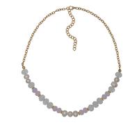 Collierkettchen STEUER "Metall glänzend vergoldet Kristall Süßwasserzuchtperle", gelb, Halsketten, Damen, 53cm, Metall, L: 53 B: 10mm, glänzend, B:10mm (46667643-0) gelb