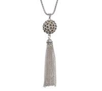 Collierkettchen STEUER "Metall glanz Glasstein lila", silber, Halsketten, Damen, 90cm, Metall, L: 90, glitzernd (98282057-0) silber