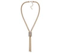 Collierkettchen STEUER "Metall glanz Glasstein weiß", gelb, Halsketten, Damen, 63,0cm, Metall, L: 63 B: 23mm, glänzend, B:23mm (86864652-0) gelb
