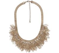 Collierkettchen STEUER "Metall Metallcollier mit vielen Blättern goldfarben", gelb, Halsketten, Damen, 53cm, Metall, L: 53 B: 8mm, glänzend, Collierkettchen, B:8mm (35211403-0)