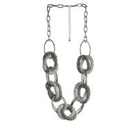 Collierkettchen STEUER "Metall silberfarben mit runden und ovalen Elementen", silber, Halsketten, Damen, 69cm, Metall, L: 69 B: 40mm, B:40mm (24985105-0) silber