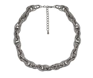 Collierkettchen STEUER "Metallkette rhodiumfarben", silber, Halsketten, Damen, 56cm, Metall, L: 56 B: 16mm, glänzend, B:16mm (50922164-0) silber
