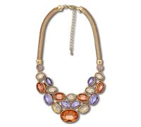 Collierkettchen STEUER "mit prachtvollem Strass mehrfarbig", bunt (mehrfarbig), Halsketten, Damen, 51cm, Metall, L: 51, glänzend (92521847-0) mehrfarbig