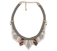 Collierkettchen STEUER "Textilcollier gestreift, mit Metallelement goldfarben", bunt (mehrfarbig), Halsketten, Damen, 51cm, Metall, L: 51 B: 160mm, B:160mm (72508145-0) mehrfarbig