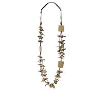 Collierkettchen STEUER "Textilkette braun mit Kokossplittern natur", braun, Halsketten, Damen, 100cm, Metall, L: 100 B: 28mm, B:28mm (25277506-0) braun