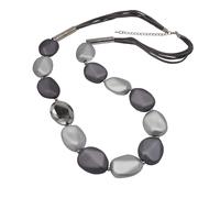 Collierkettchen STEUER "Velour Glasstein dunkelgrau", grau, Halsketten, Damen, 97cm, Metall, L: 97 B: 10mm, B:10mm (47341116-0) grau
