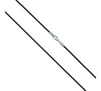 Collierkettchen VIVANCE "925/- Sterling Silber rhod. Kautschuk 50cm", schwarz, Halsketten, Damen, 50cm, Silber 925 (Sterlingsilber), L: 50 B: 2mm, glänzend, B:2mm (50201604-0) schwarz