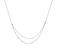 Collierkettchen ZEEME "925/- Sterling Silber Stäbchen 2-reihig", weiß, Halsketten, Damen, 38+5cm, Silber 925 (Sterlingsilber), L: 43 B: 1mm, glänzend, Collierkettchen, B:1mm (65663223-0)