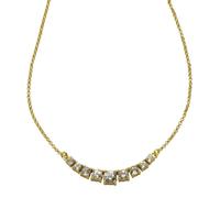 Collierkettchen ZEEME "925/- Sterling Silber Weißtopas", gelb, Halsketten, Damen, 45cm, Silber 925 (Sterlingsilber), L: 45 B: 5mm, glänzend, B:5mm (022771-0) gelb