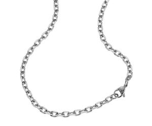 Collierkettchen ZEEME "Edelstahl Ankerkette 4mm breit", grau, Halsketten, Damen, 50cm, Edelstahl, L: 50 B: 4mm, glänzend, B:4mm (393492-0) grau