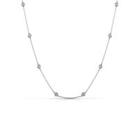 Collierkettchen ZEEME "Silber 925 rhodiniert 45+5cm lang mit weißen Zirkonia-Steinen", weiß, Halsketten, Damen, 45+5cm, Silber 925 (Sterlingsilber), L: 50 B: 5mm, glänzend, B:5mm (46835811-0) weiß