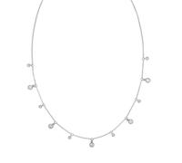 Collierkettchen ZEEME "Silber 925 rhodiniert mit Zirkonia weiß", weiß, Halsketten, Damen, 40+5cm, Silber 925 (Sterlingsilber), L: 45 B: 3,5mm, glänzend, B:3,5mm (71704663-0) weiß