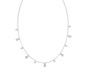 Collierkettchen ZEEME "Silber 925 rhodiniert mit Zirkonia weiß", weiß, Halsketten, Damen, 40+5cm, Silber 925 (Sterlingsilber), L: 45 B: 3,5mm, glänzend, B:3,5mm (71704663-0) weiß