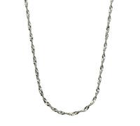 Collierkettchen ZEEME "Silber 925 Singapurkette 45cm lang", weiß, Halsketten, Damen, 45cm, Silber 925 (Sterlingsilber), L: 45 B: 3mm, glänzend, B:3mm (462033-0) weiß