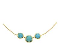 Collierkettchen ZEEME Halsketten Gr. 45+3cm, Silber 925 (Sterlingsilber), Länge: 48 cm Breite: 14.0 mm, gelb (gelb, türkis) Damen Colliers (28696729-0)