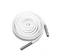 Collonil 1 Paar Schnürsenkel - flach - 9 mm breit Längen + Rema Metallschlüsselring Ø 2 cm (180 cm, Weiss)