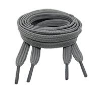 Collonil 1 Paar Schnürsenkel - flach - 9 mm breit Längen + Rema Metallschlüsselring Ø 2 cm (90 cm, Dunkelgrau)