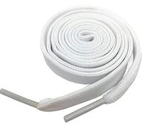 Collonil 1 Paar Schnürsenkel - flach - 9 mm breit Längen + Rema Metallschlüsselring Ø 2 cm (90 cm, Weiss)