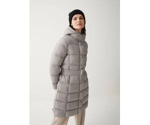 Colmar Daunenmantel mit Gürtel und fester Kapuze graubraun Damen, Größe 46