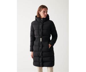 Colmar Daunenmantel mit Gürtel und fester Kapuze schwarz Damen, Größe 42