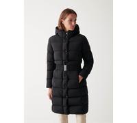 Colmar Daunenmantel mit Gürtel und fester Kapuze schwarz Damen, Größe 46