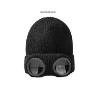 (Color01)Unisex Winter Knitted Woolly Chunky Beanie Hat Warm Goggle Cap Beanie Ski Hat