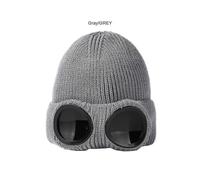 (Color03)Unisex Winter Knitted Woolly Chunky Beanie Hat Warm Goggle Cap Beanie Ski Hat