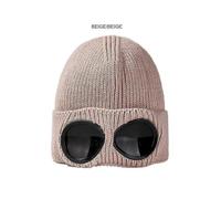 (Color04)Unisex Winter Knitted Woolly Chunky Beanie Hat Warm Goggle Cap Beanie Ski Hat