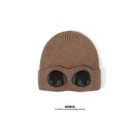 (Color08)Unisex Winter Knitted Woolly Chunky Beanie Hat Warm Goggle Cap Beanie Ski Hat