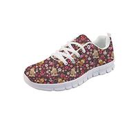 Coloranimal Bequem Atmungsaktiv Gehen Leicht Gehen Schnürschuhe Turnschuhe Gut gelüftete Schuhe Schuhe Niedliche Pudel Blume Bedruckte Flache EU Größe 39